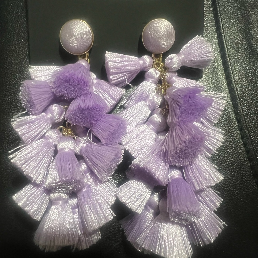 BaubleBar Lavender Tassel Earrings